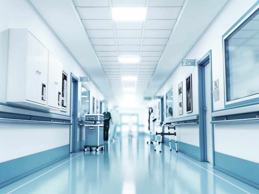 Medical Concept Hospital Corridor With Rooms 3d Illustration